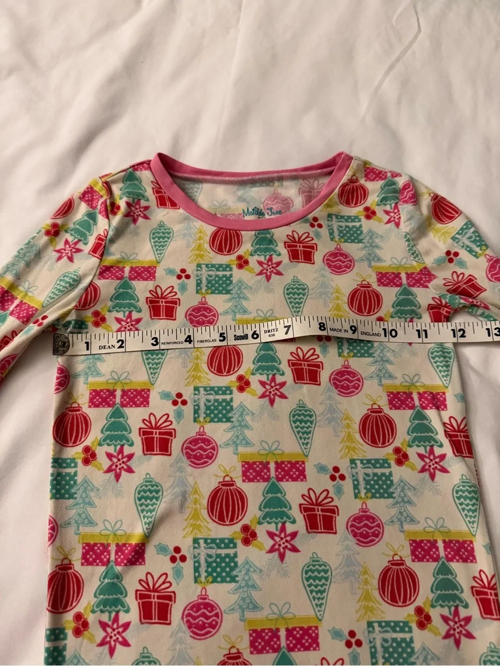 Matilda Jane Pink and Green Holiday Ornament Pajama Set